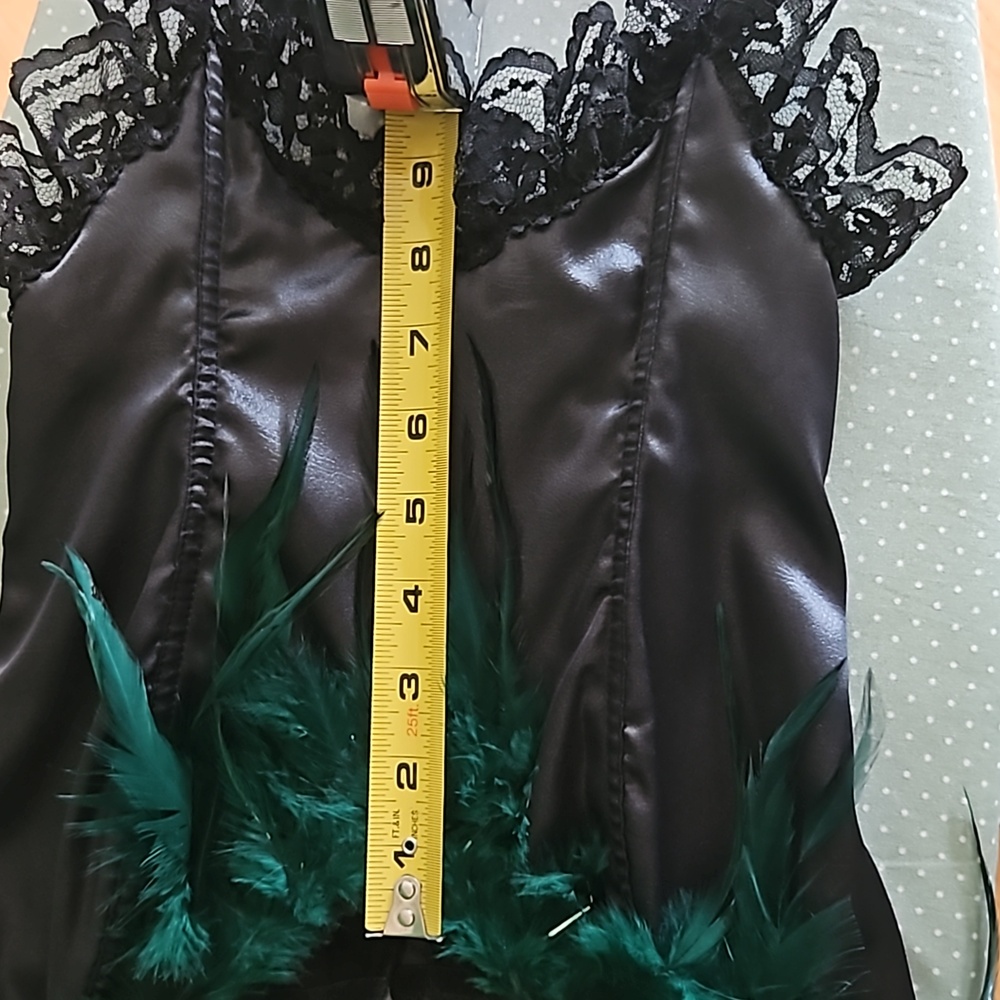 Vintage 1980's Carol Maloney Green Feather Corset - Picture 6 of 8